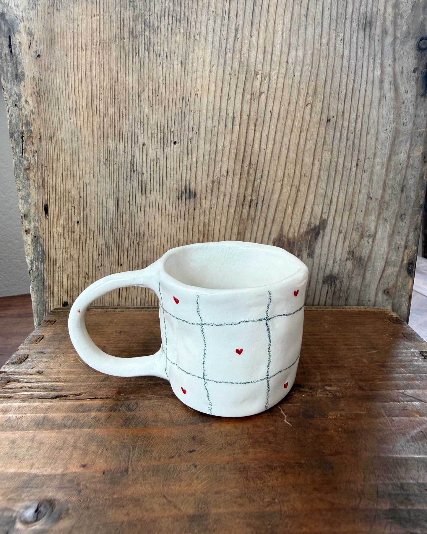 MINI MUG RIGHE VERDI E CUORI