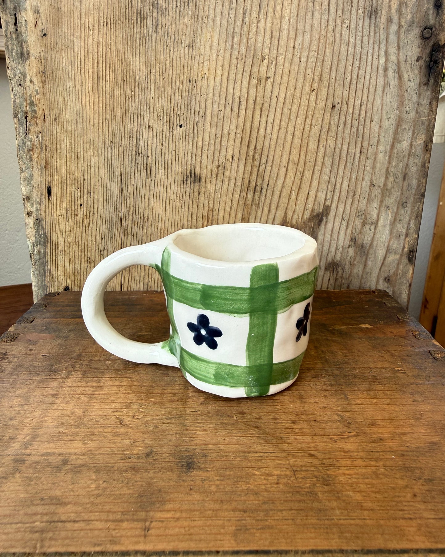 MINI MUG RIGHE VERDI E FIORI