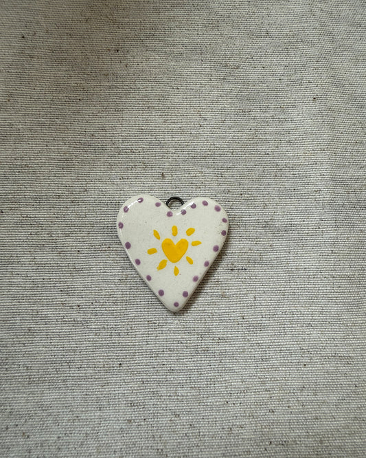 Ciondolo cuore grande giallo-PREORDINE