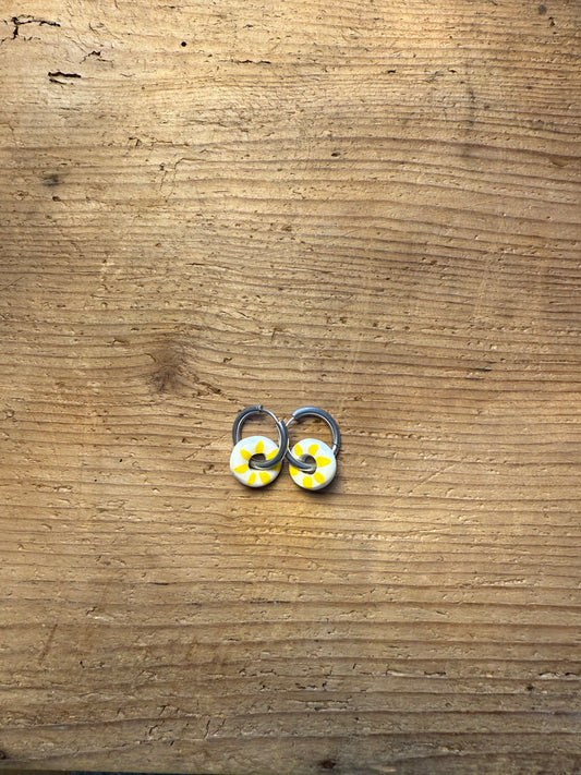 ORECCHINI RIGHE GIALLE