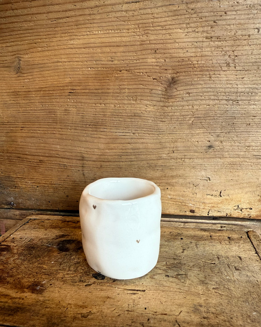 TAZZINA DA CAFFE' CUORICINI BEIGE